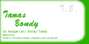 tamas bondy business card